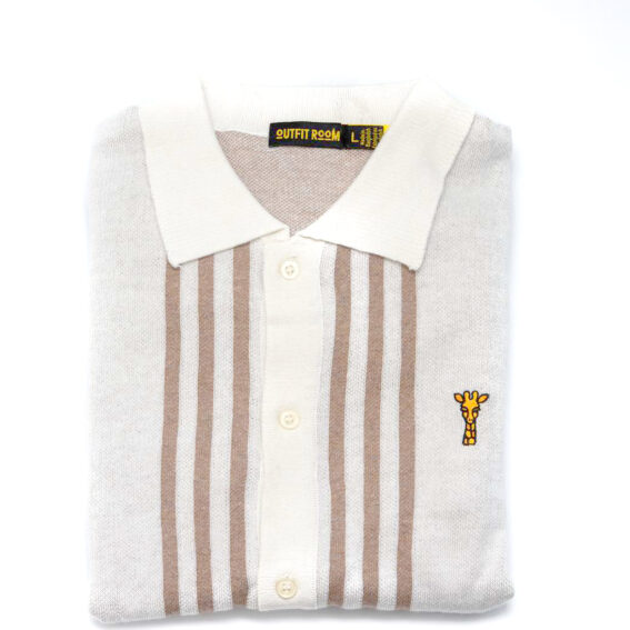 Polo rétro en maille beige OUTFIT ROOM